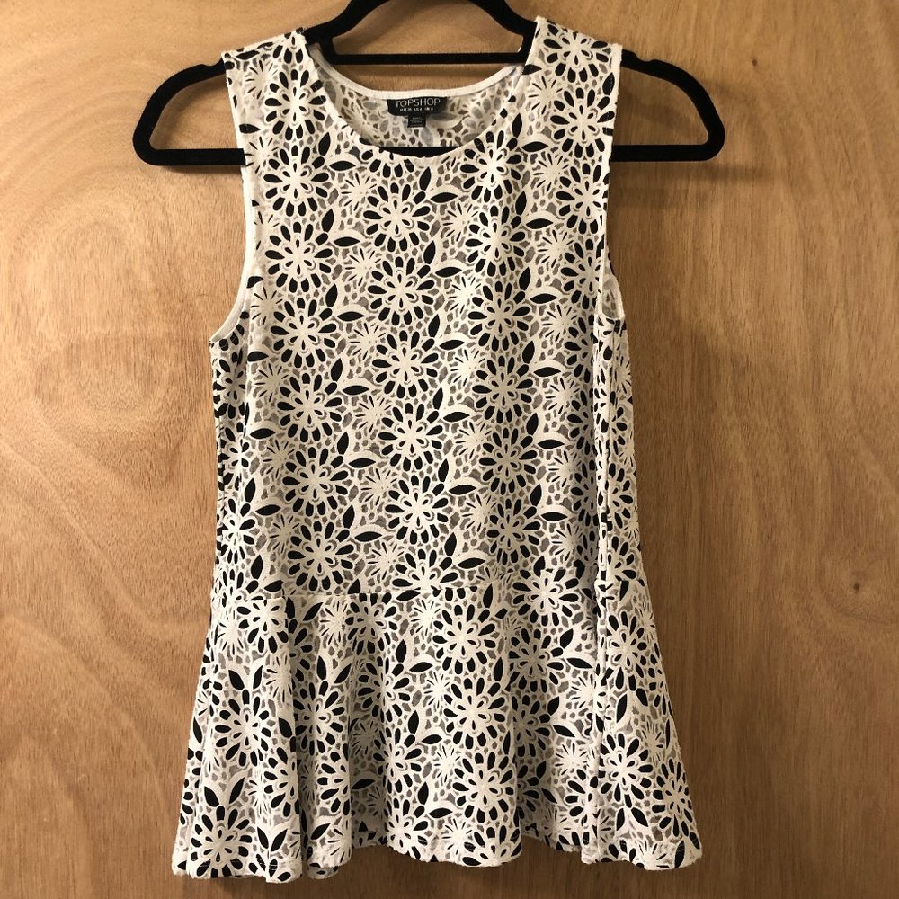 Topshop Floral Peplum Shirt